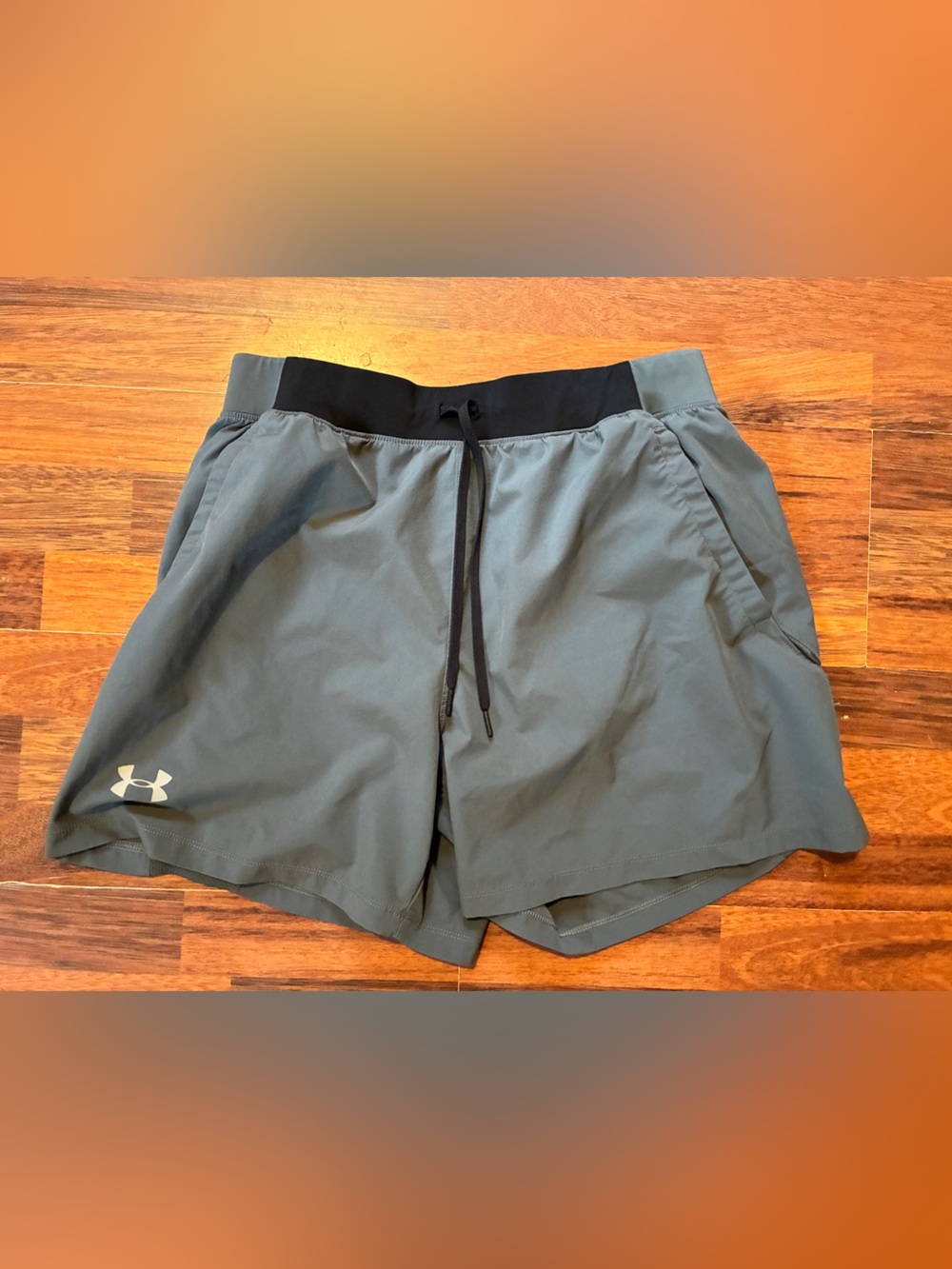LG Gray Athletic Drawstring Shorts with Black Waistband